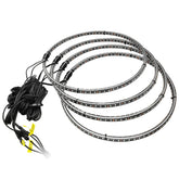 4pc 17.5'' RGB Double Row LED Wheel Lights For Car Truck Bluetooth